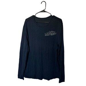 Lululemon Shirt Mens Medium Navy Blue Long Sleeve Stretch Crew Scottsdale Golf